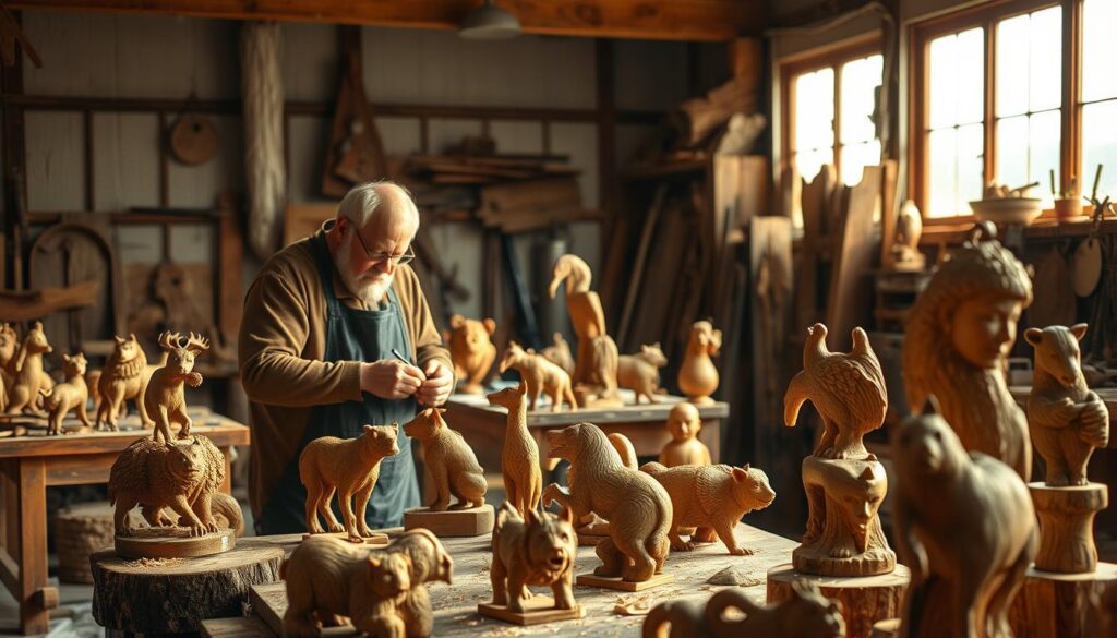 Holzschnitzen Kunst aus Holz