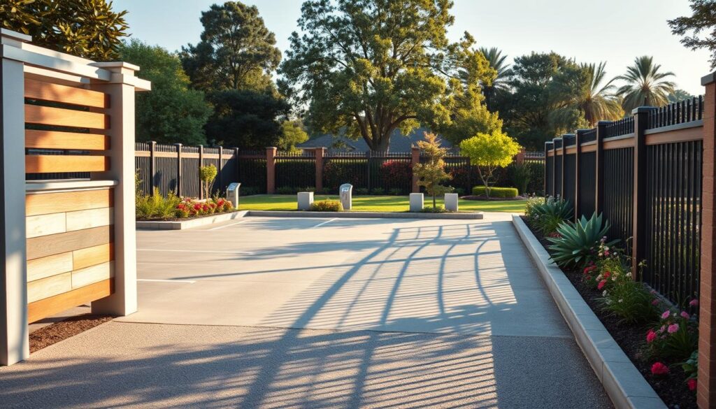 Stellplätze und Einfriedungen