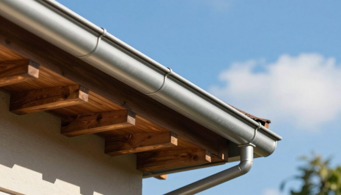 Wie weit muss das Dach in die Dachrinne ragen?